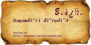 Bagaméri Árpád névjegykártya