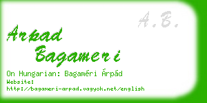 arpad bagameri business card