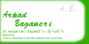 arpad bagameri business card